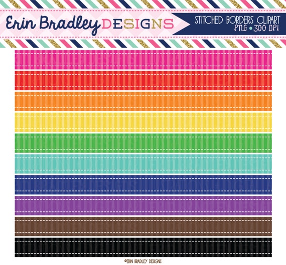 Border Clipart Striped Border Graphics by ErinBradleyDesigns