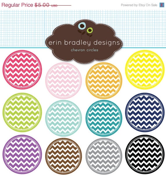 50% OFF SALE Chevron Circles Clipart Clip Art Personal & Commercial Use Il_570xn