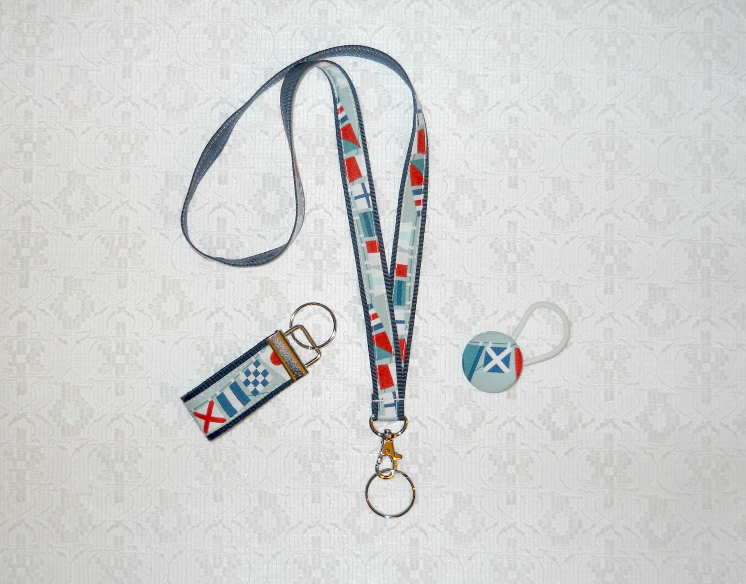 Preppy Nautical Sailing Flags Lanyard Set with by marinascloset