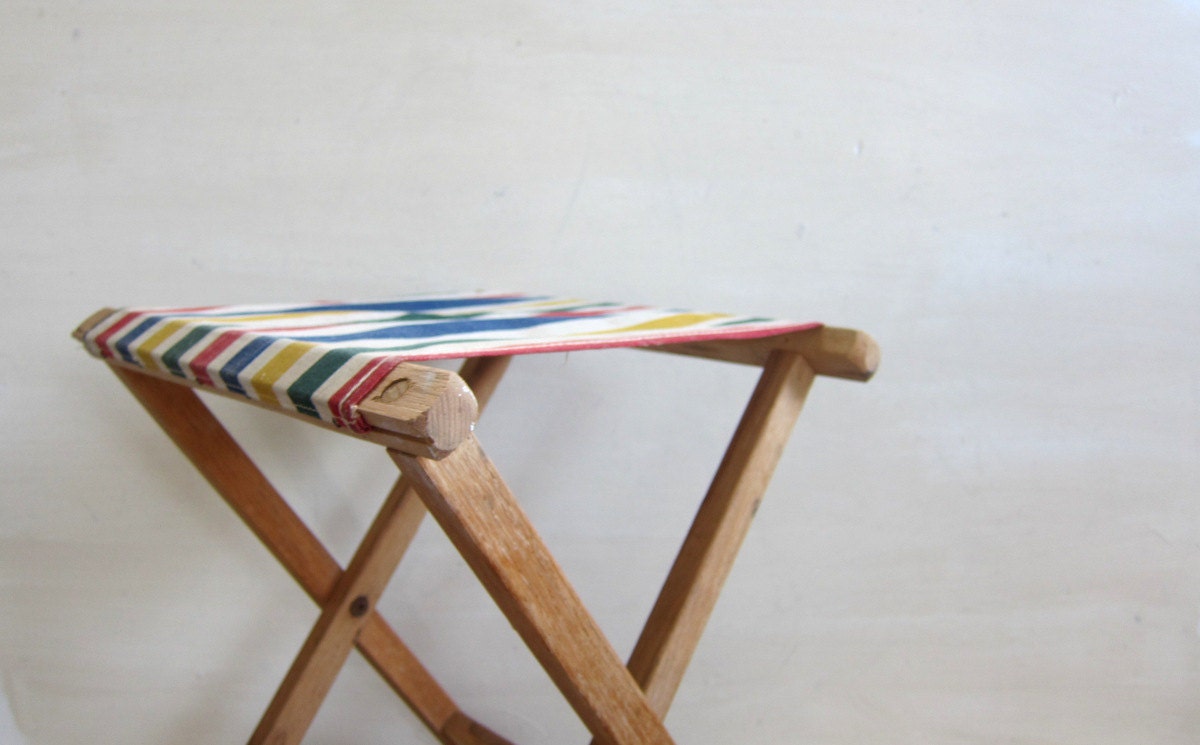 20 OFF SALE Vintage rustic Folding Camping Table or Fishing Camp Stool