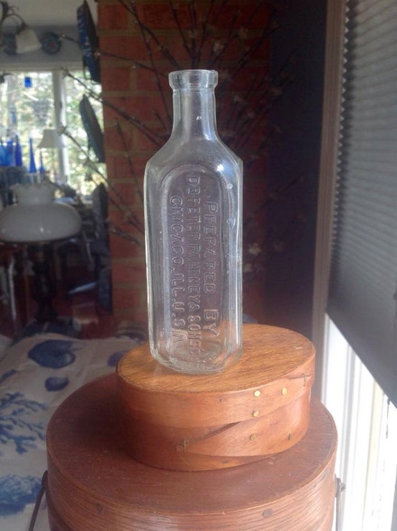 Antique Embossed Bottle Prepared by Dr. Peter Fahrney