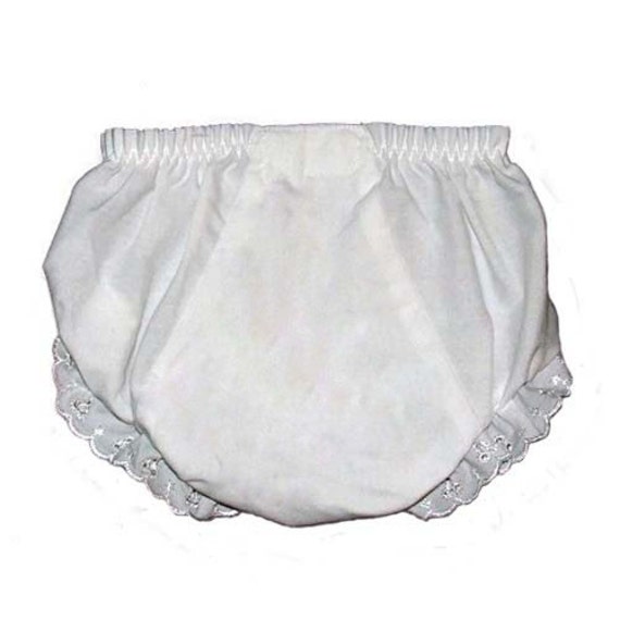 White Eyelet Lace Baby Diaper Covers Bloomers by MilkyLaneBoutique