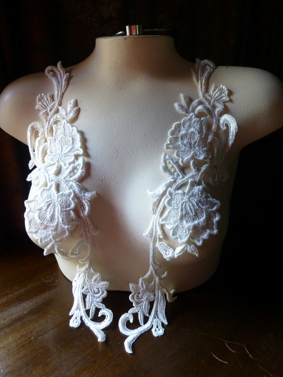 bridal lace applique ivory