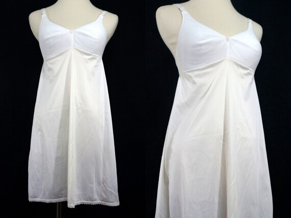 1960s Bra Slip Mini Sears White Small Petite Short Full Slip