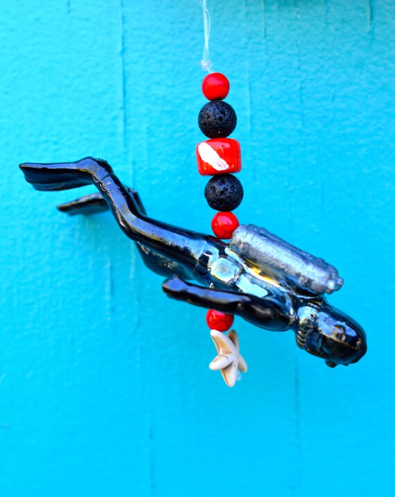 new ooak scuba diver ornament christmas by oceanrakupottery new ooak scuba diver ornament christmas by oceanrakupottery