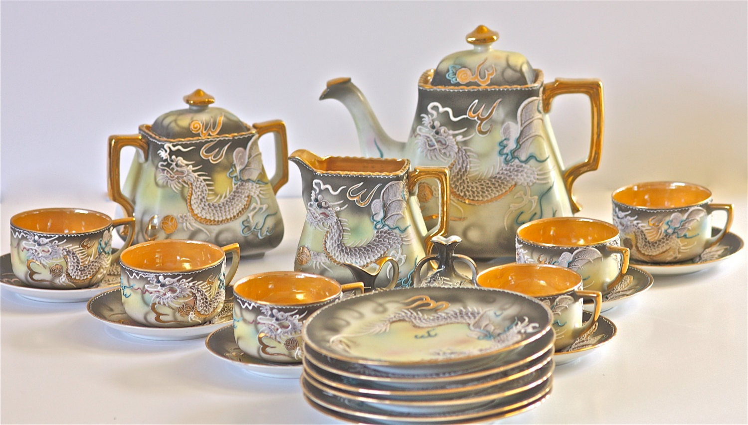 Moriage Satsuma Dragon Tea setMoriyama MoriMachi1920's