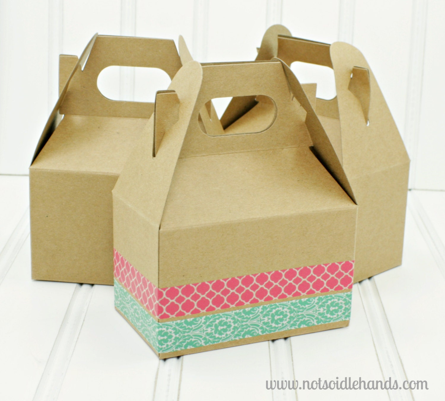Set of 24 Small Mini Kraft Treat Gable Boxes for Favors