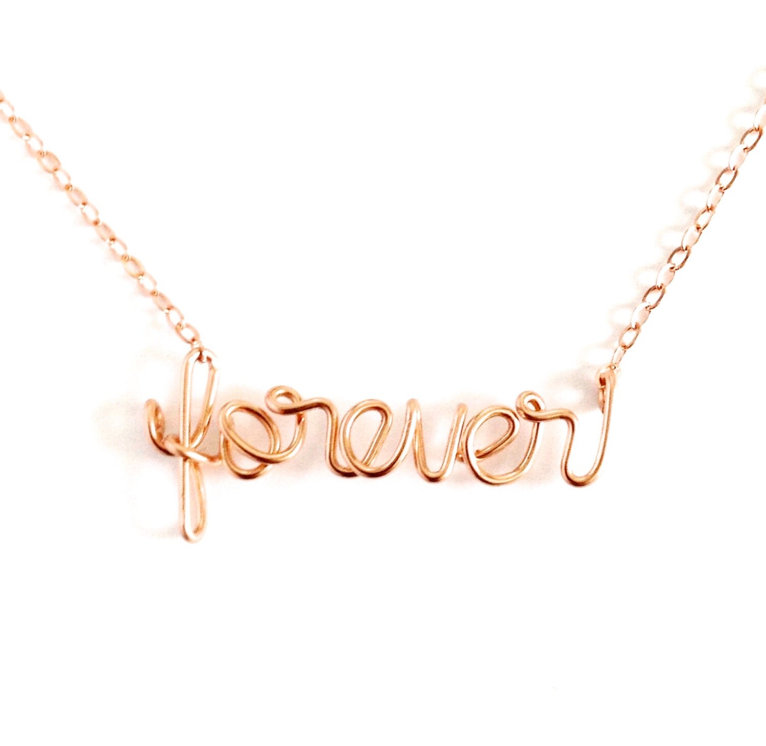 Forever Necklace. Rose Gold Forever Necklace. BFF by AzizaJewelry