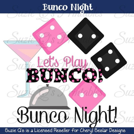 Bunco Night Clipart Collection Immediate by SuzieQsCrafts on Etsy