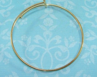 3 GOLD Bangle Bracelet Blanks 7 3/4 inch Expandable (E57102) Just Add Initials & Charms for Stacked Bracelet Look - Jewelry Supplies