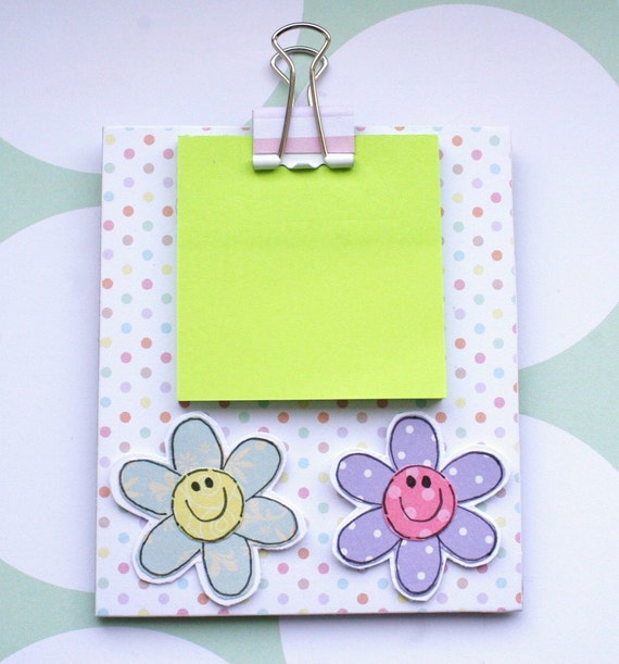 Mini Clipboard Flowers Notepad Holder