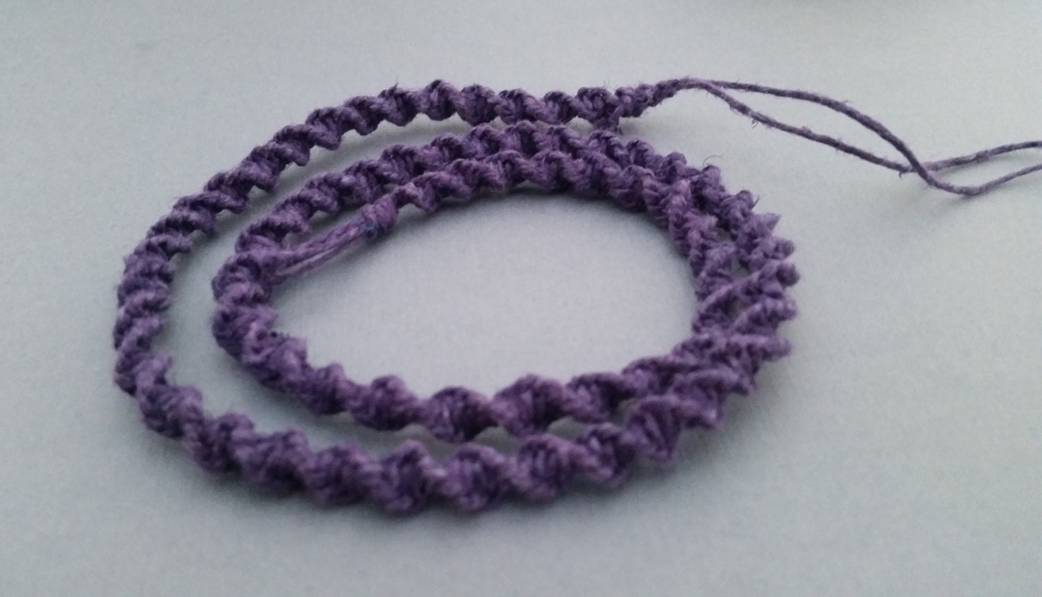 SIMPLE HEMP necklace PURPLE spiral pattern tie by Marschies