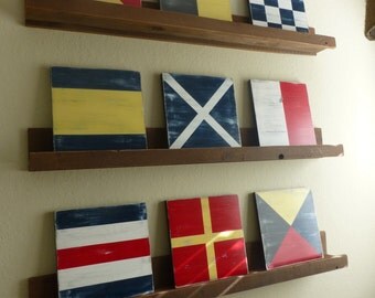 Nautical 12x12 Flag Code Signal Sign CUSTOM ONE large Nautical Beach Decor Spell Your Name