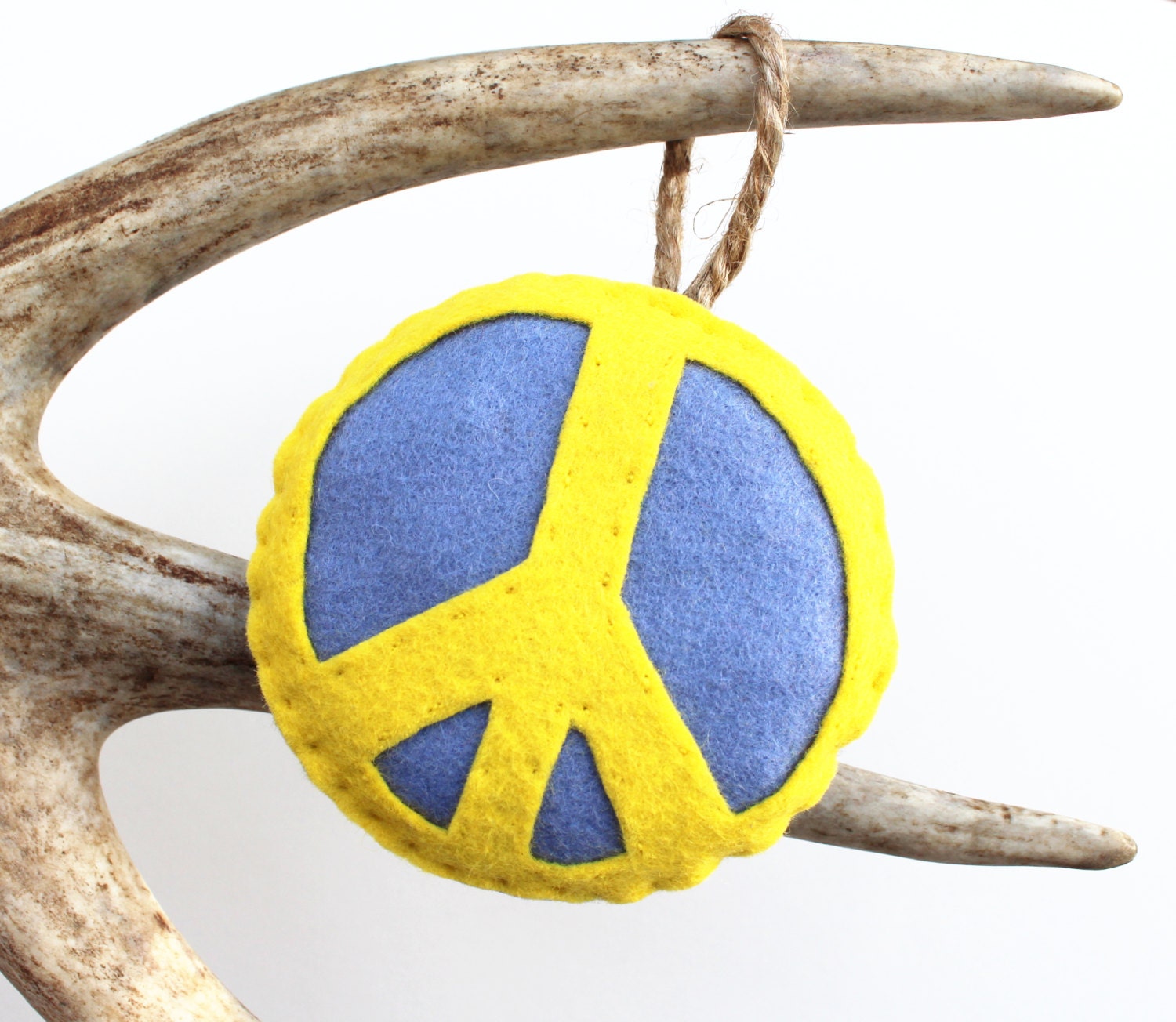 Peace Sign Felt Christmas Ornament (Made to Order)