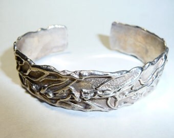 Sterling Silver Organic Chunky Cuff Bracelet on Etsy by Apurplepalm