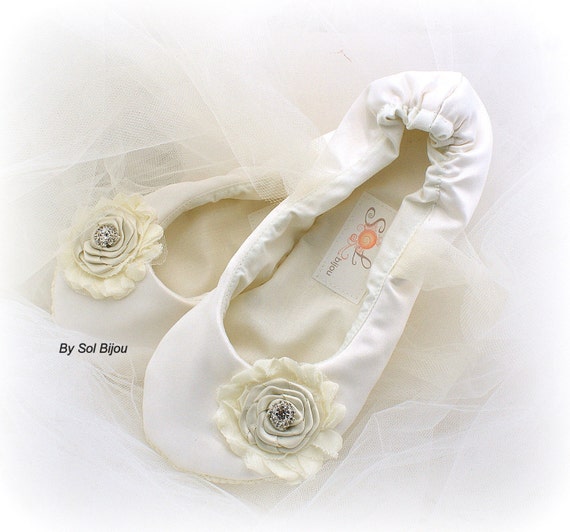 Ivory Ballet Flats Wedding Flats Flower Girl Bridal Flats