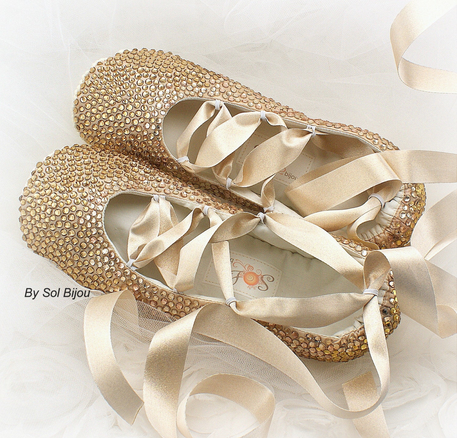 Crystal Ballet Flats Crystal Flats Gold Wedding Bridal
