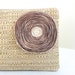 Tan Clutch Bag with Handmade Champagne Flower
