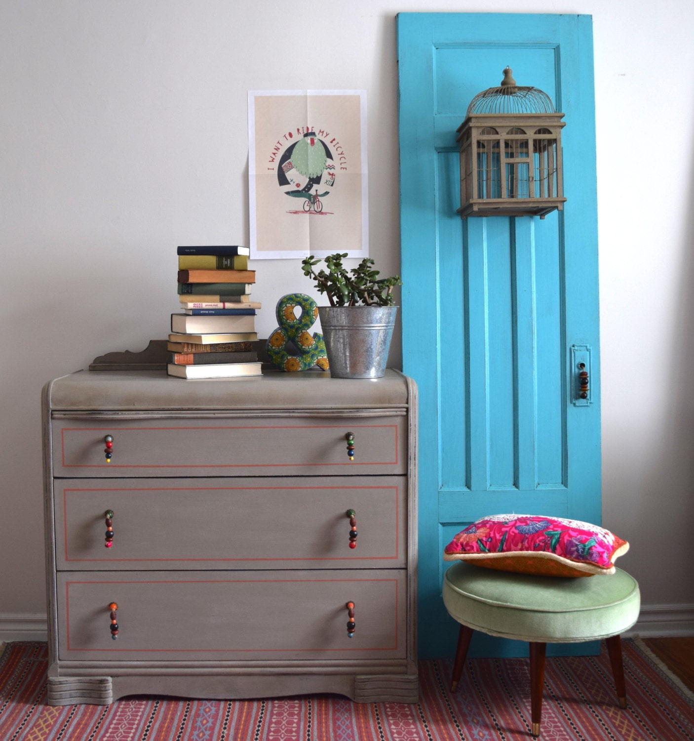 Art Deco Dresser Painted in Annie Sloan Chalk Paint Haute Juice