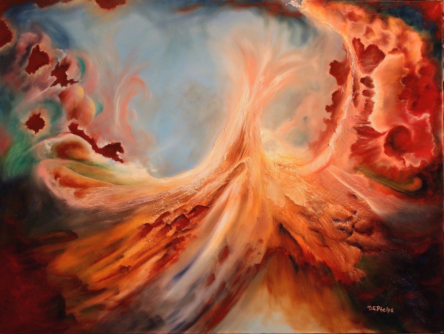 abstract space art Abstract Art original oil painting