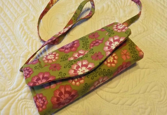 Handmade Necessary Wallet Clutch Purse Pink and Green Free Shipping