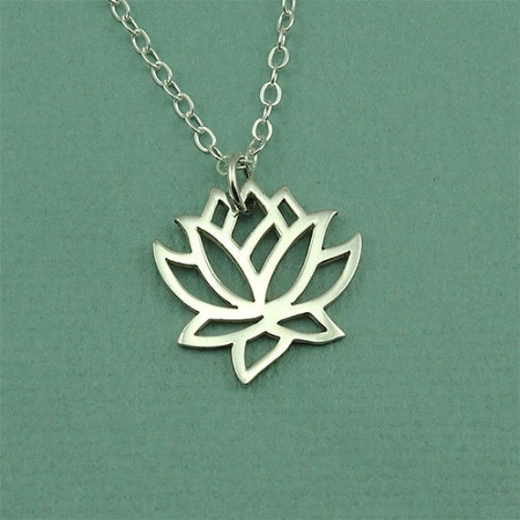 Lotus Flower Necklace Sterling Silver Lotus Necklace Lotus