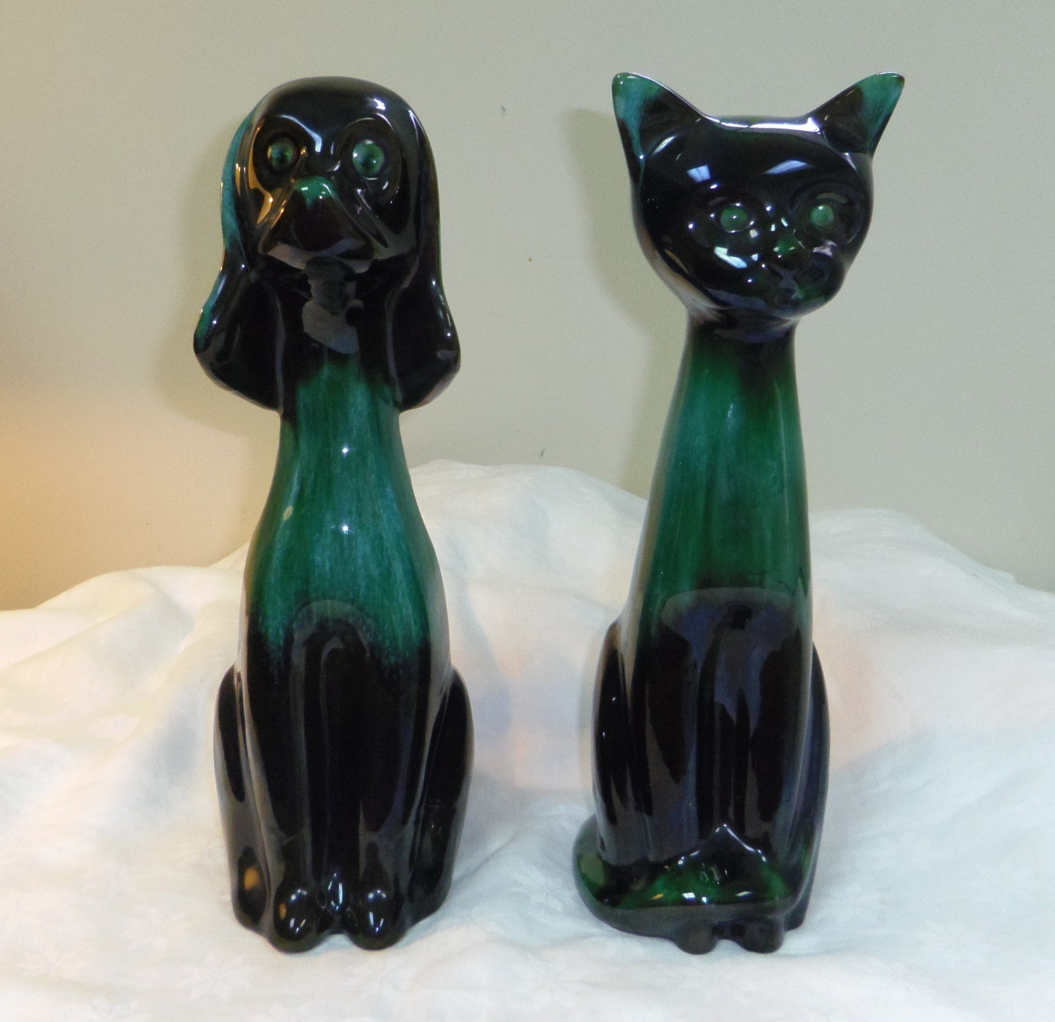 Blue Mountain Pottery 14 Dog and Cat Figurines Black