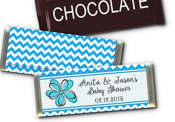 12 Candy Bar Wrappers, Wedding, Bridal Shower, Anniversary, Favors, Chevron Stripes, Flowers, Pink, Turquoise, Yellow, Spring Green Il_570xn