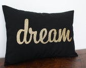 Gold Glitter Dream Pillow - Valentine Pillow- Valentine Decoration - Home and Living / Decor and Housewares - by Honey Pie Design