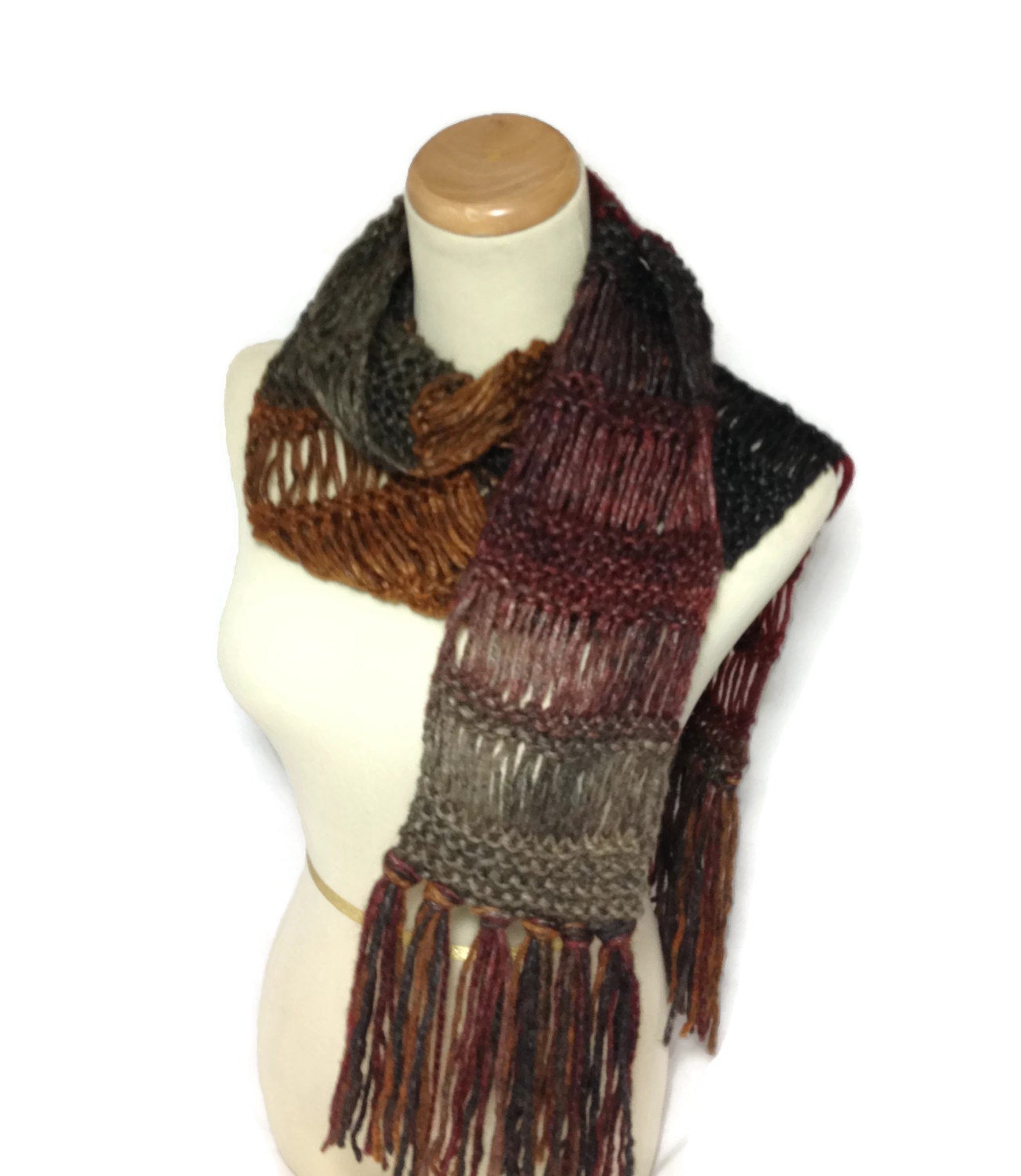 Redwood Forest Scarf Hand Knit Scarf Knit Scarf Autumn