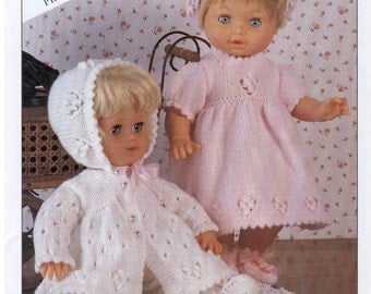 Doll or Prem Baby KNITTING PATTERN Beret Dress Coat