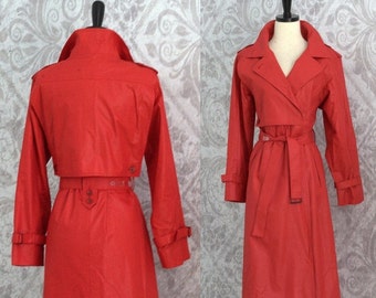 Popular items for red trench coat on Etsy