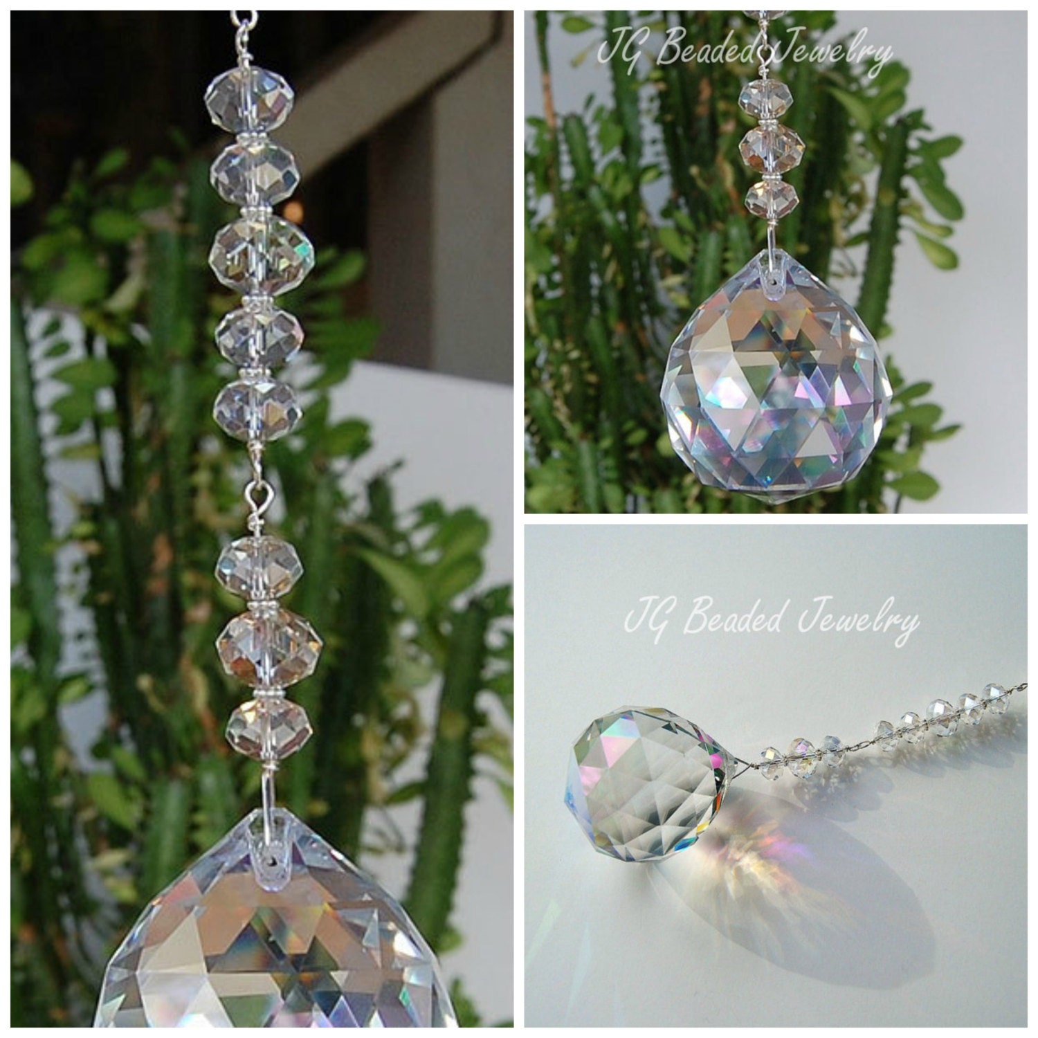 Large Hanging Prism Crystal Suncatcher Window Decoration
