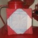 Quilt Pot Holder Doll Quilt Cutter Quilt Early Fabrics Primitive Hand Stitched Cup Cozy Coaster Mini Quilt 1800s Gift Basket Kitchen Gift