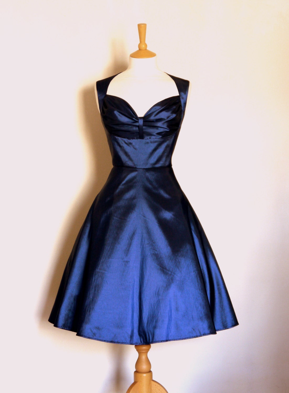 Midnight Blue Taffeta Bustier Evening Dress made by digforvictory