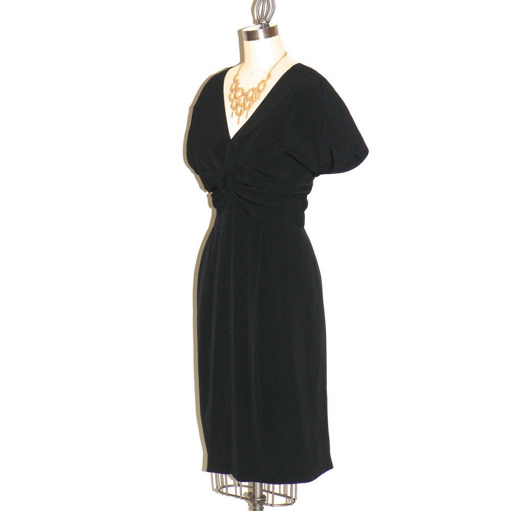 1990s Black Saks Fifth Avenue Cocktail Dress LBD by daisyandstella
