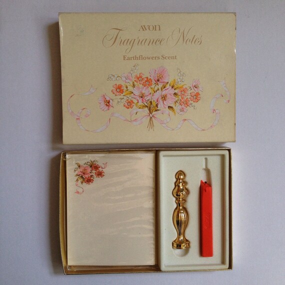 Beautiful Vintage Avon Scented Stationery Set by rockpapermagic