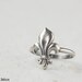 Fleur de Lis Ring, sterling silver, Stacking Ring, Mardis Gras, New Orleans