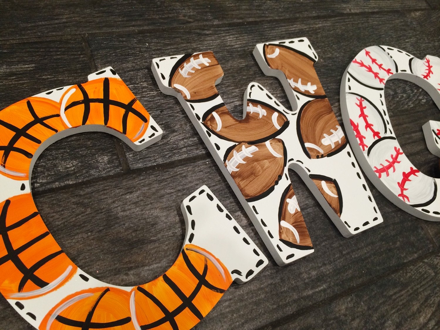 Sport themed letters baseball letters custom sport letters