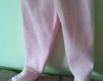 2T Pink Fleece Footed Footie Feety Pajamas Pants