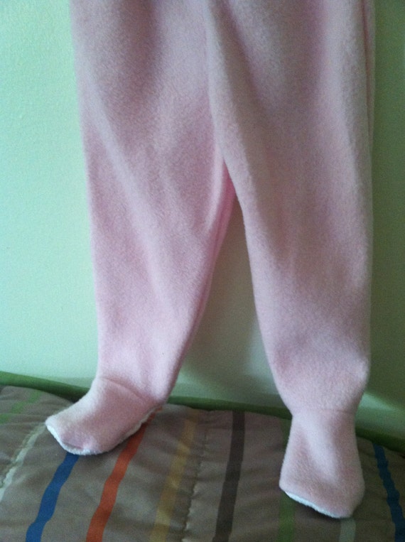 2T Pink Fleece Footed Footie Feety Pajamas Pants