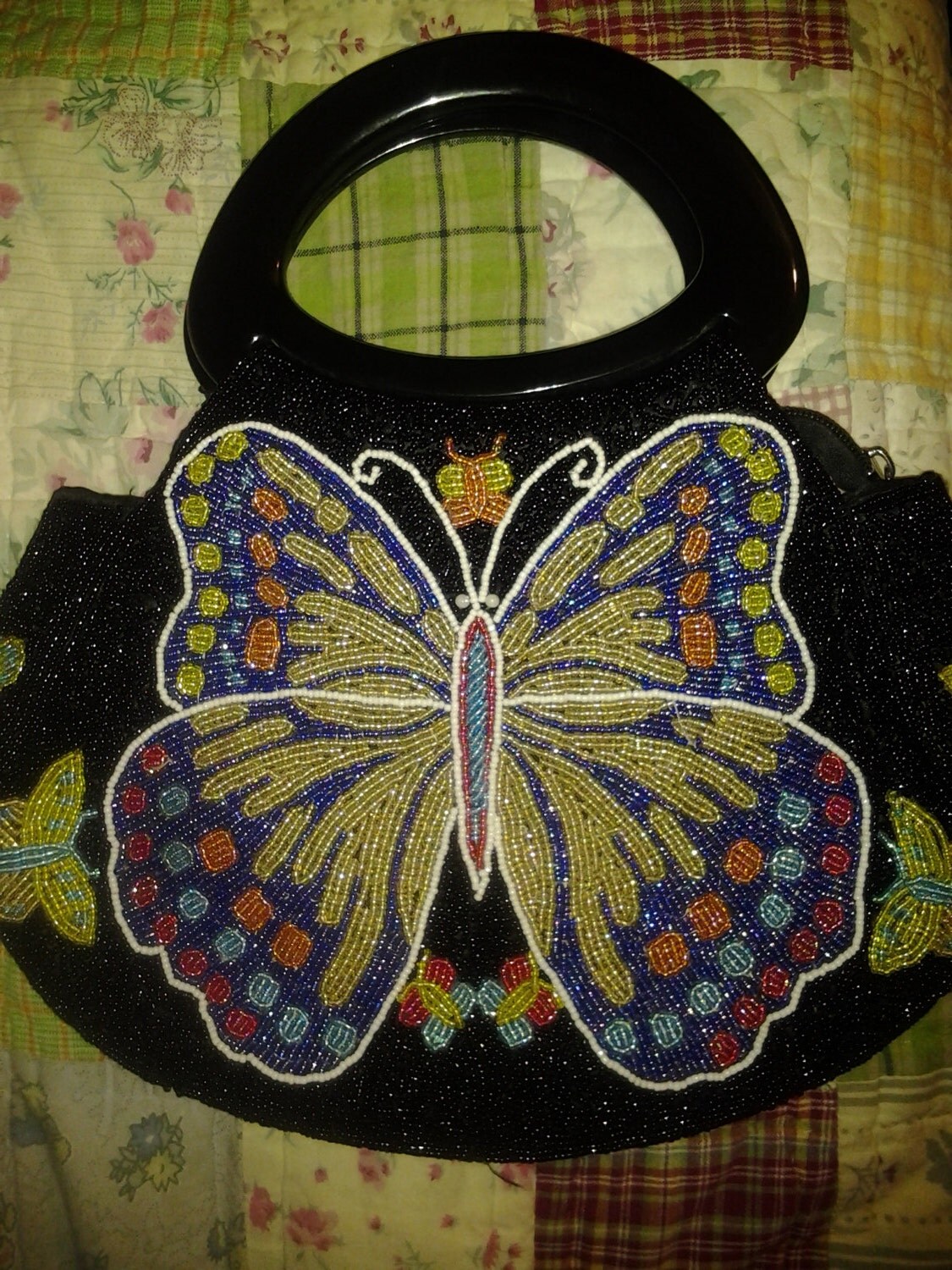 Heavy beaded butterfly handbag beadwork