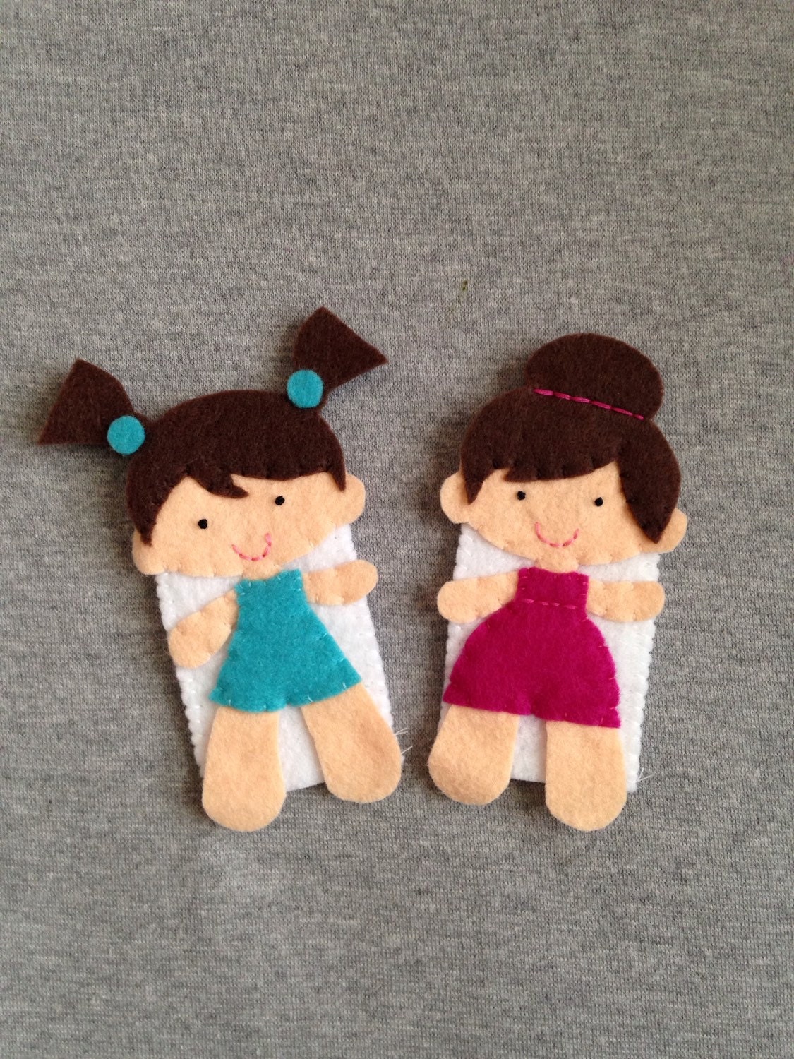 Girl Finger Puppet Felt Personalized by Tuscanycreative on Etsy
