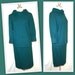 1960s Vintage Mod Style Pendleton Wool Teal Skirt and Rounded Collar Top Set
