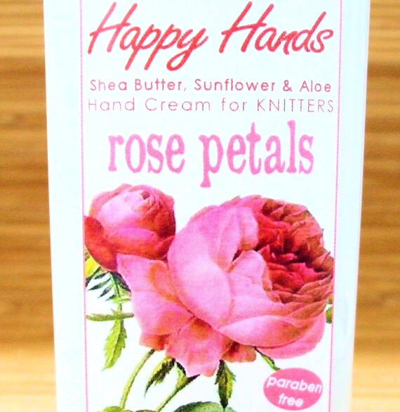 Rose Petals Scented Hand Cream for Knitters 8oz Jumbo HAPPY