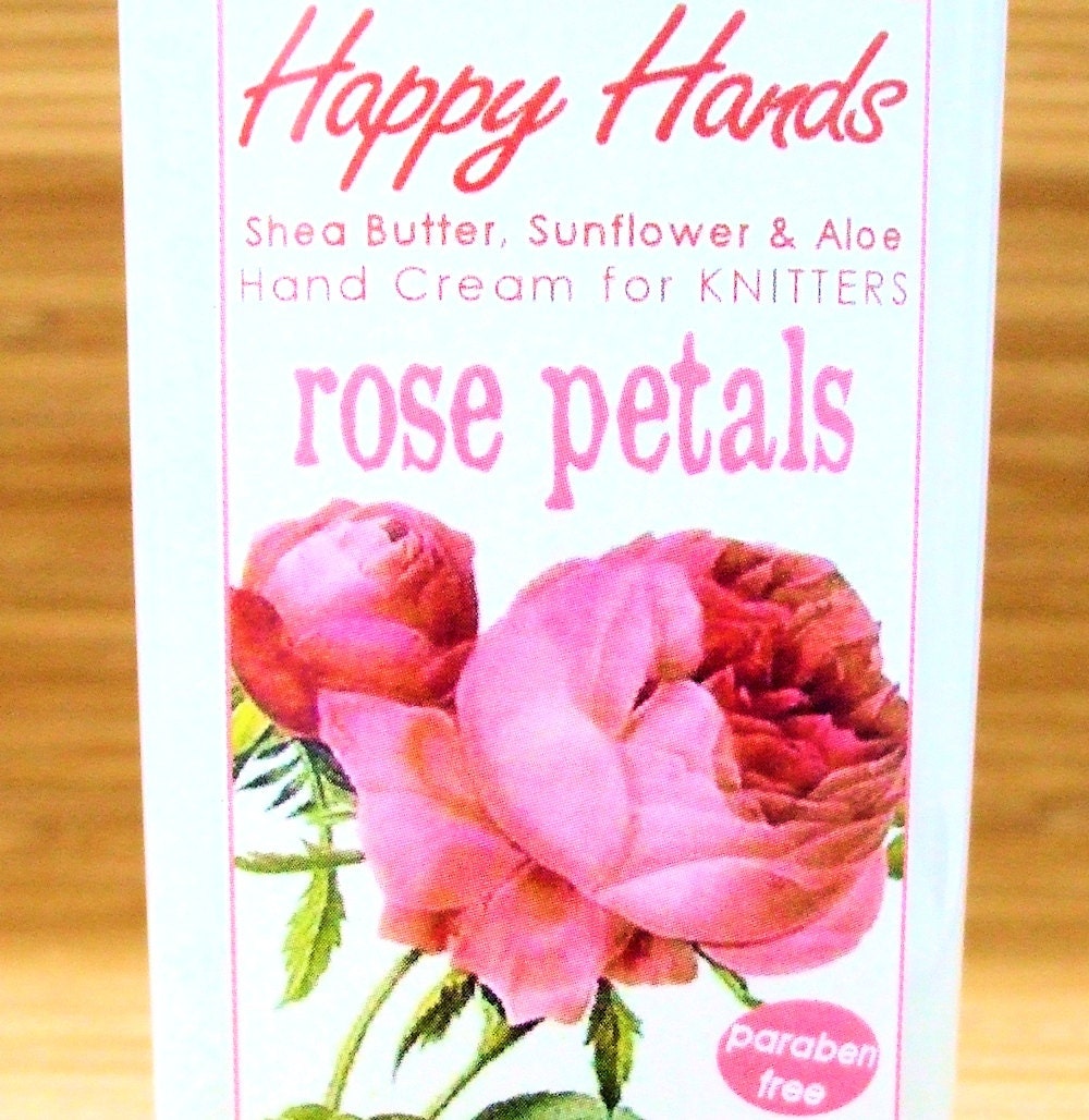 Rose Petals Scented Hand Cream for Knitters 8oz Jumbo HAPPY