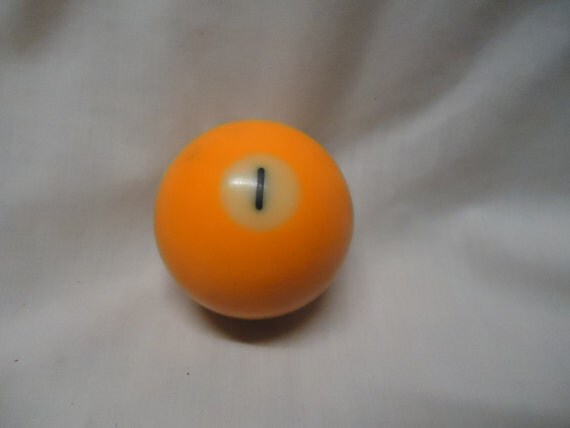 Vintage Pool Ball 1 number one solid yellow billiard