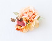 peach flower and bird hair clip // merindah / natural garden wedding headpiece, hair accessory, flower girl, engagement party, bridal