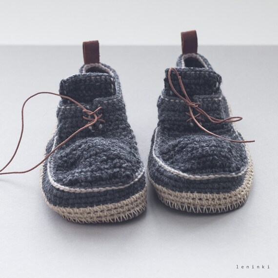 House Shoes Slippers with Leather Sole in dark grey by leninka