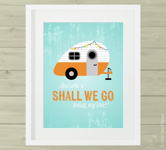Retro Camper Wall Art Inspirational Wall Quote Camping